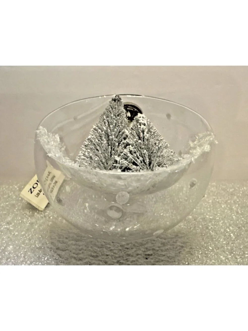 Zodax Clear Glass Diorama Christmas Ornament 3.5